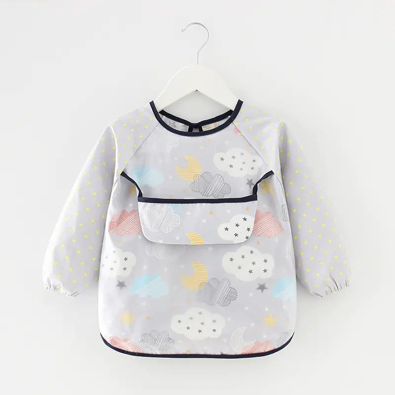 Waterproof Long Sleeve Kids Smock Apron for Eating