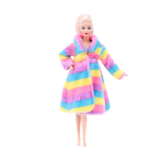 Plush Coat Accessories for 26-30cm Barbie Dolls