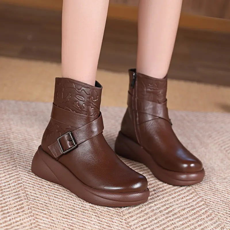 Botines gruesos de mujer de moda para otoño/invierno