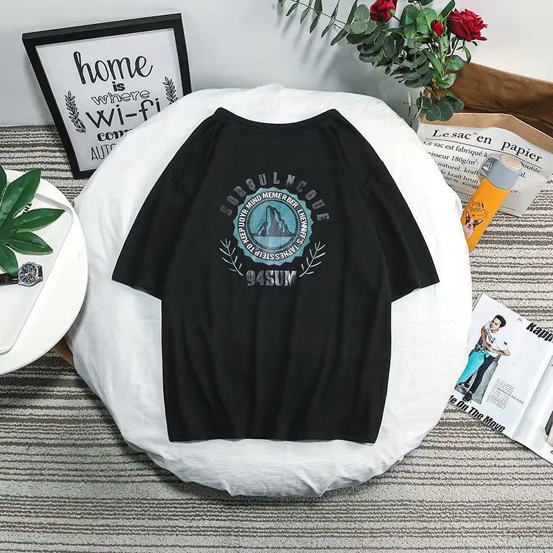 Summer Men's Short Sleeve T-Shirt with Trendy Print