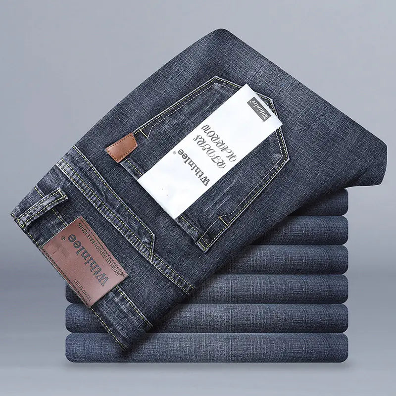 Wthinlee Men's Loose Fit Stretch Denim Business Pants