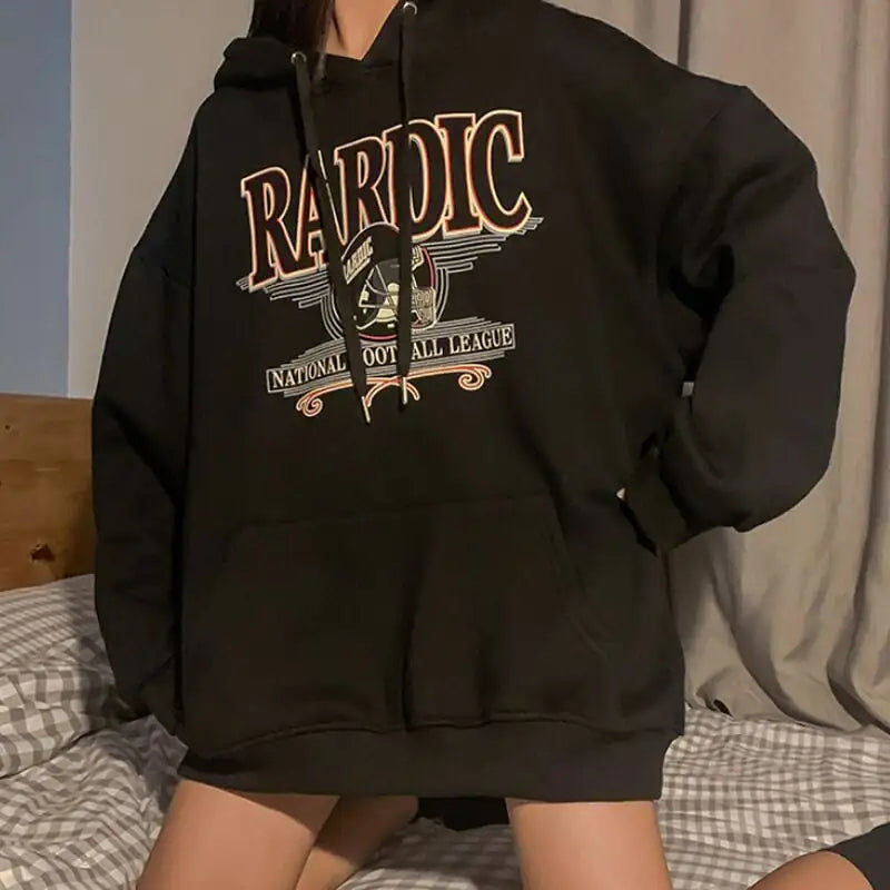 Retro Plus Velvet Hooded Sweater for Women