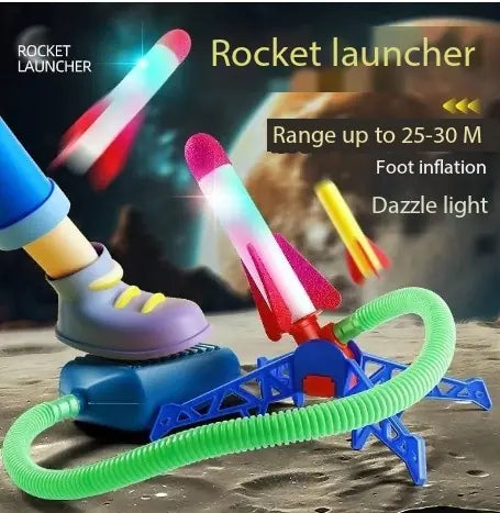 Outdoor Foot-Powered Toy Rocket Launcher for Kids