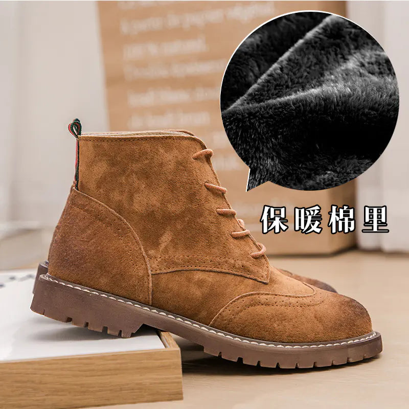 Botas Martin retro de ante con suela gruesa para mujer