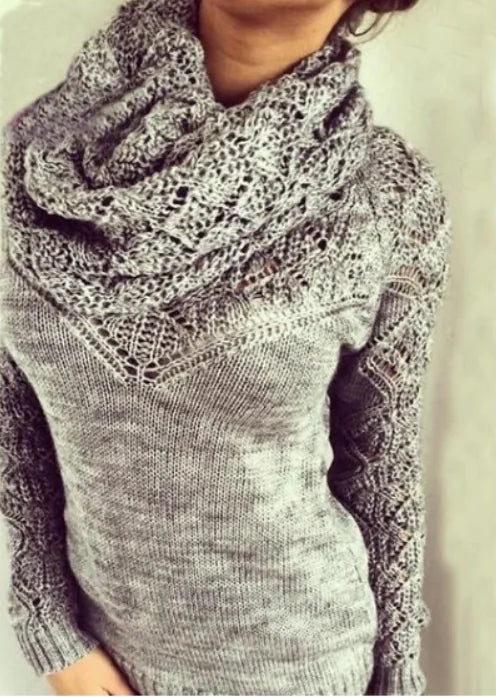 Cross-Border Exclusive Women's Long Sleeve Knit Sweater