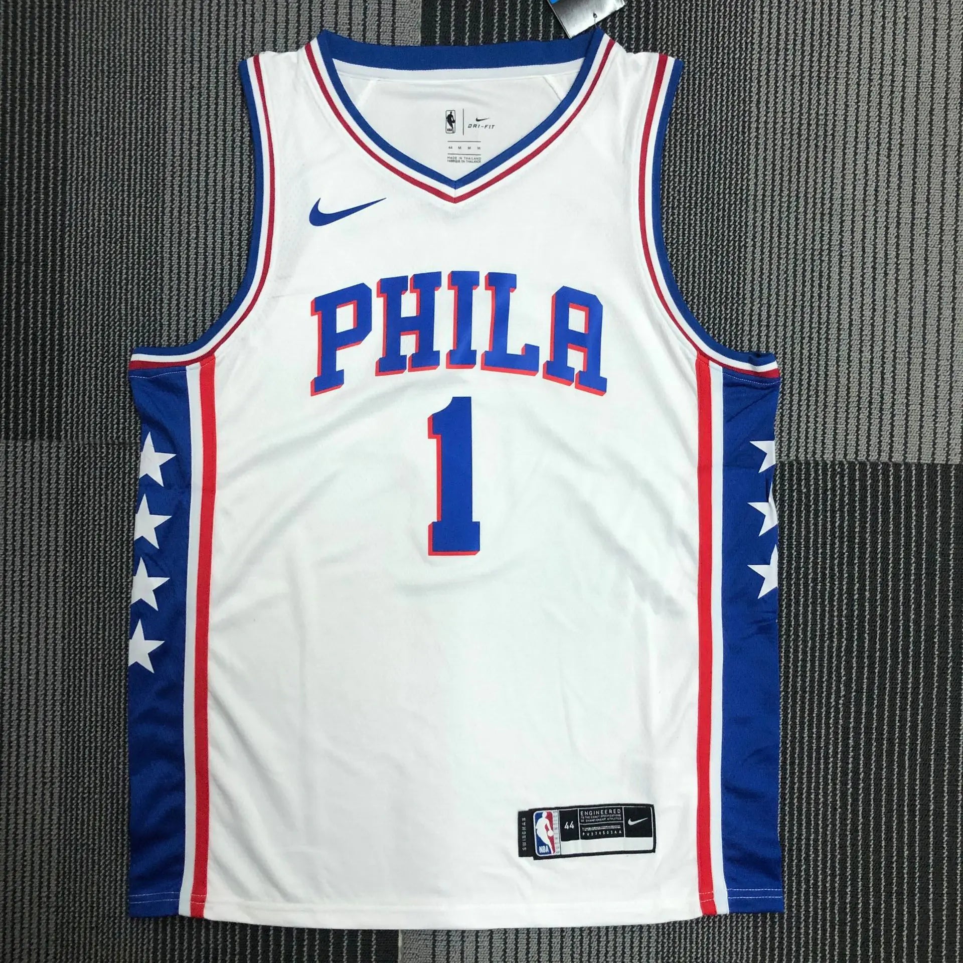 76ers V-Neck Blue Jerseys: Harden, Embiid & Simmons