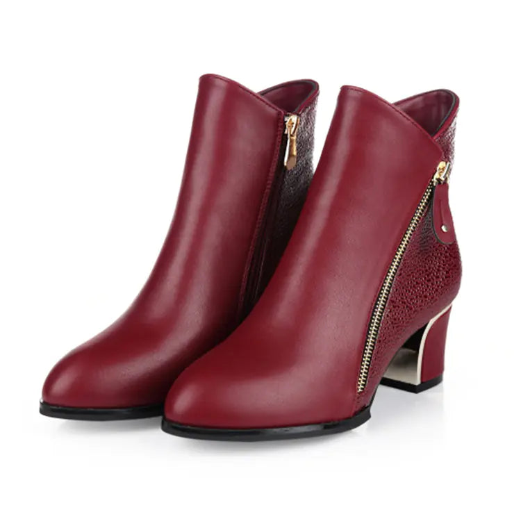 New Women's High Heel Martin Boots with Thick Heels