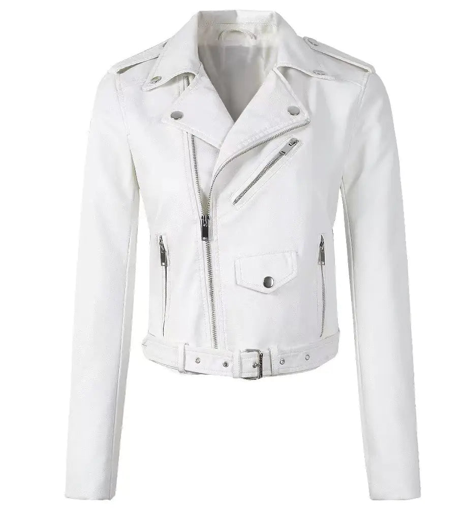 PU Wash Leather Jacket for Women - Casual Style