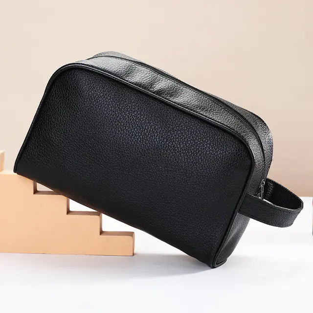 LAYRUSSI Waterproof PU Leather Makeup and Toiletries Bag