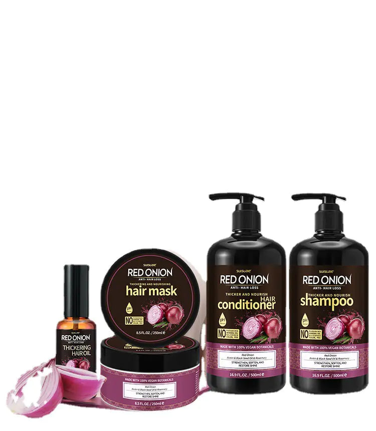 "Cross-Border Red Onion Shampoo and Hair Care Set"