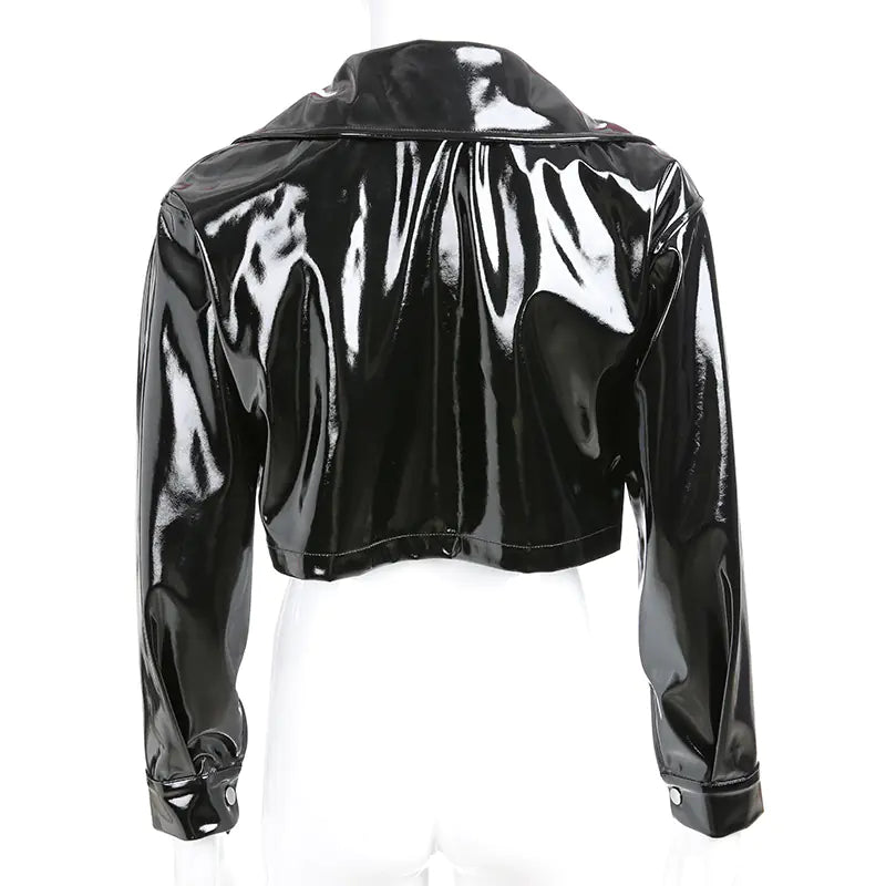 Fashionable Short PU Leather Jacket for Women