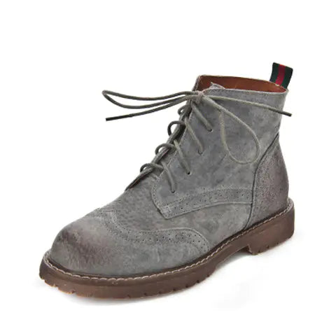 Botas Martin retro de ante con suela gruesa para mujer