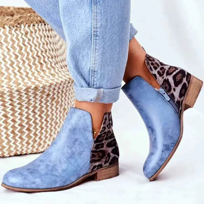Women's Round Toe Synthetic Leather Martin Boots