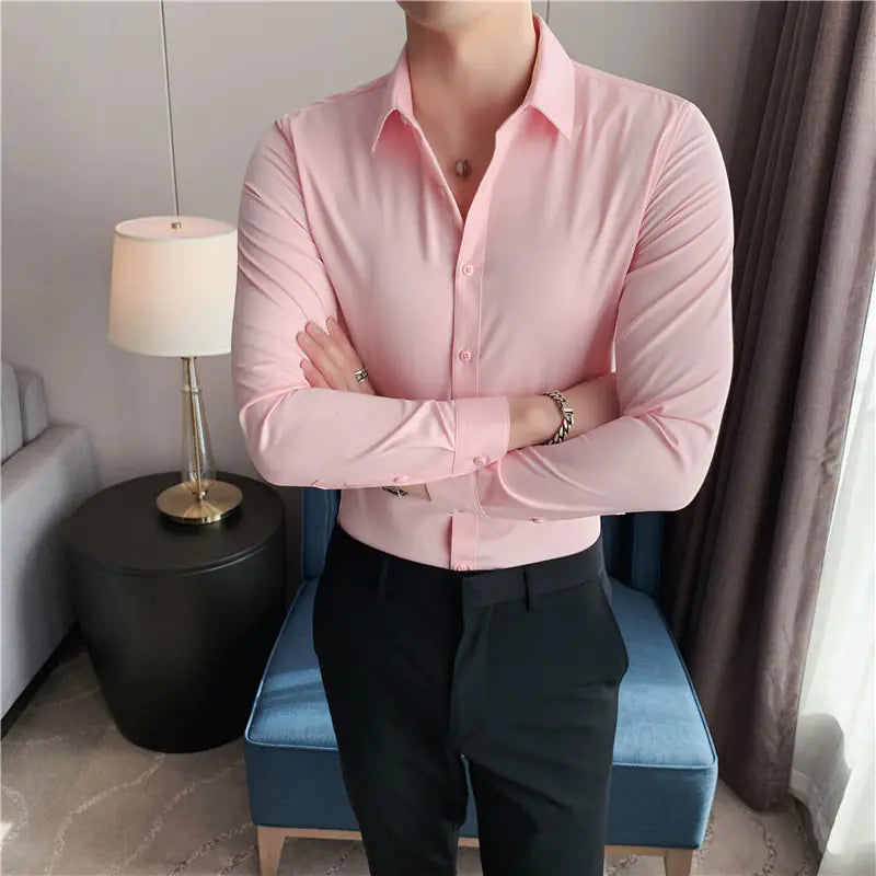 Summer Men's Slim Fit Long Sleeve Shirt