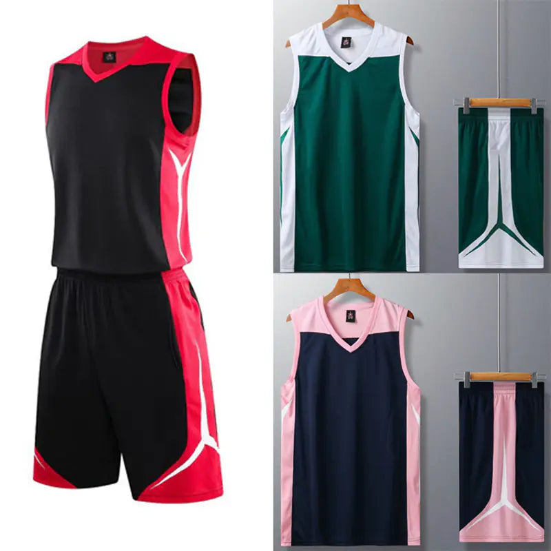 Men's College Basketball Uniform Set with Custom Shorts