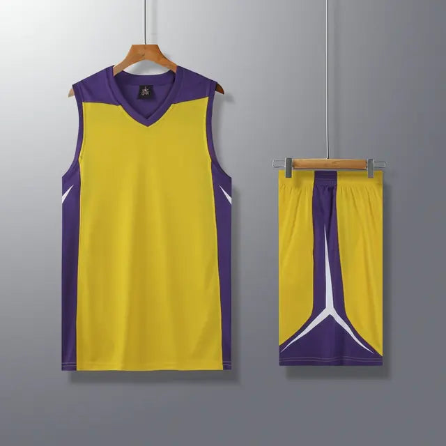 Men's College Basketball Uniform Set with Custom Shorts