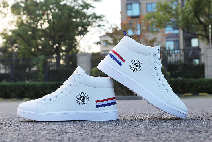 Trendy Casual High Top Sneakers - Korean British Style