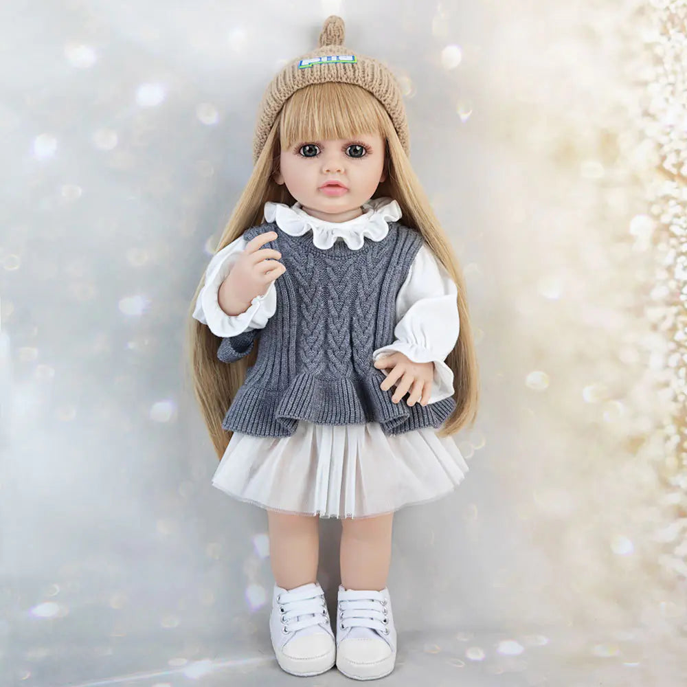 55cm Reborn Doll with Sweater Outfit for Girls