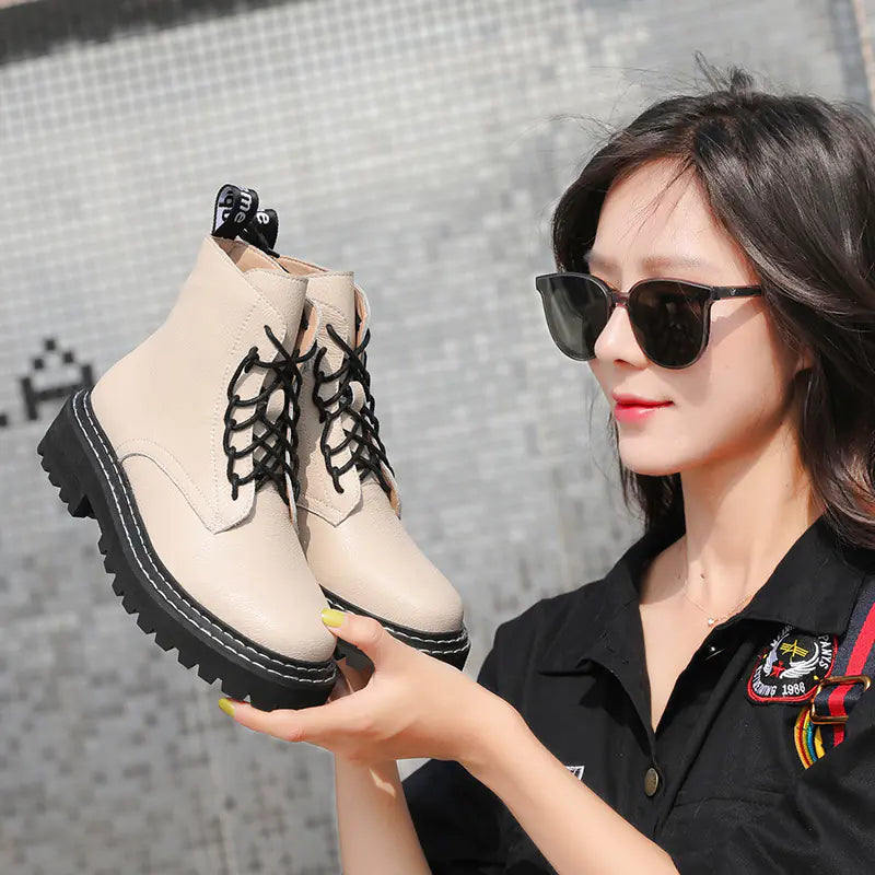 Classic Women's Round-Toe Lace-Up Martin Boots