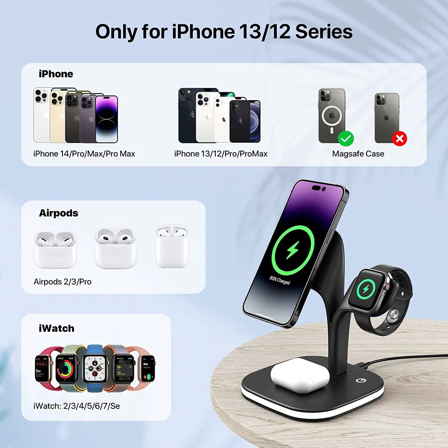 Magnetic 3-in-1 Wireless Charger