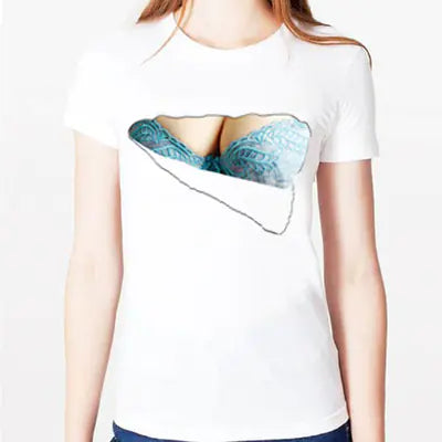 2018 Summer Funny 3D Graphic Busty T-Shirt