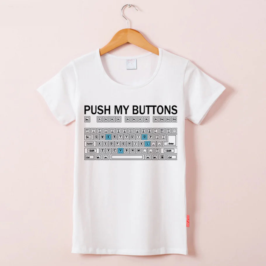 Camiseta divertida de teclado para mujer