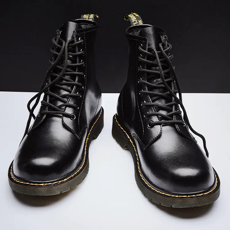 Botas Martin de cuero de estilo británico de caña alta para hombre