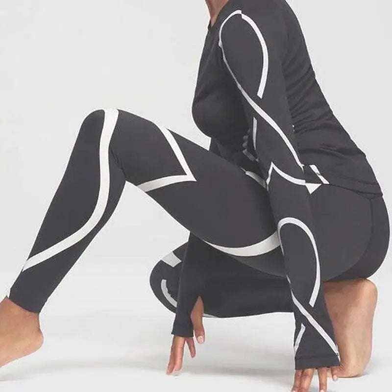 Printed Gray Leggings for Women - Summer Yoga Pants