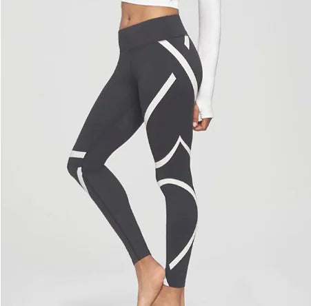 Printed Gray Leggings for Women - Summer Yoga Pants