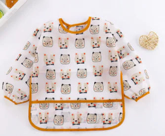 Cute Toddler Waterproof Long Sleeve Bib Apron for Kids