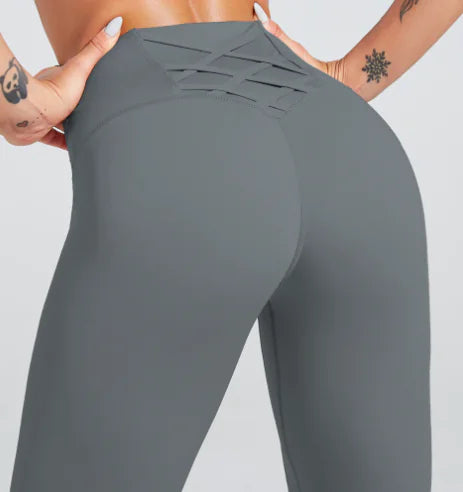 High-Waisted Butt-Lifting Mesh Yoga Pants for Women