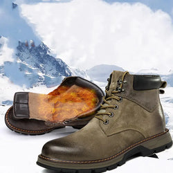 Botas Martin de cuero altas británicas de invierno para hombre