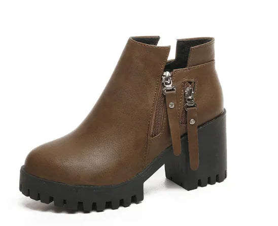 Fall Winter Women's Chunky Heel Ankle Boots