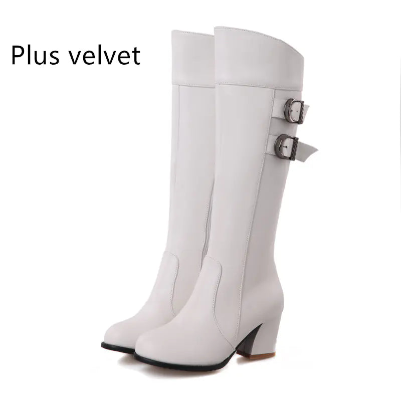 Nuevas botas Martin impermeables de tacón grueso para mujer