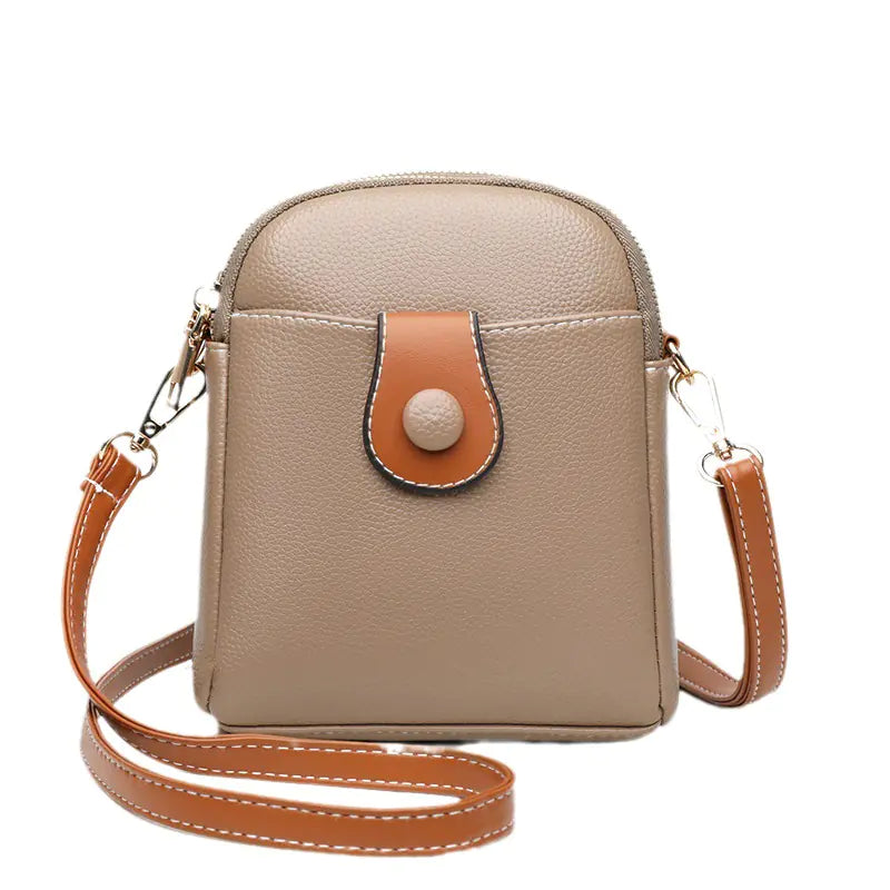Fashionable Women's Soft Leather Crossbody Satchel Bag