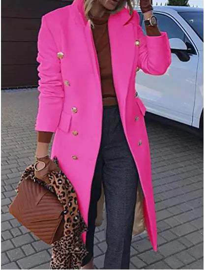 Mid-Length Woolen Coat for Women