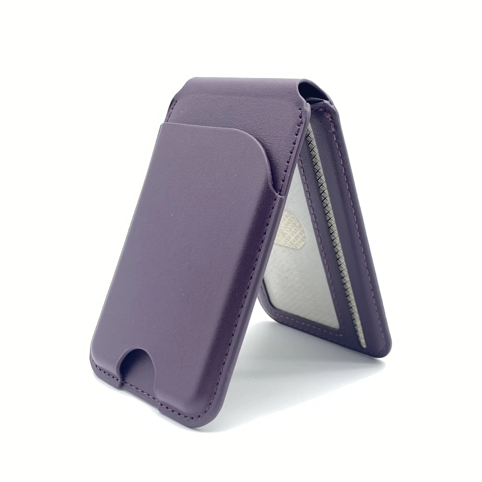 Leather Multi-functional Magnetic Bracket Card Holder