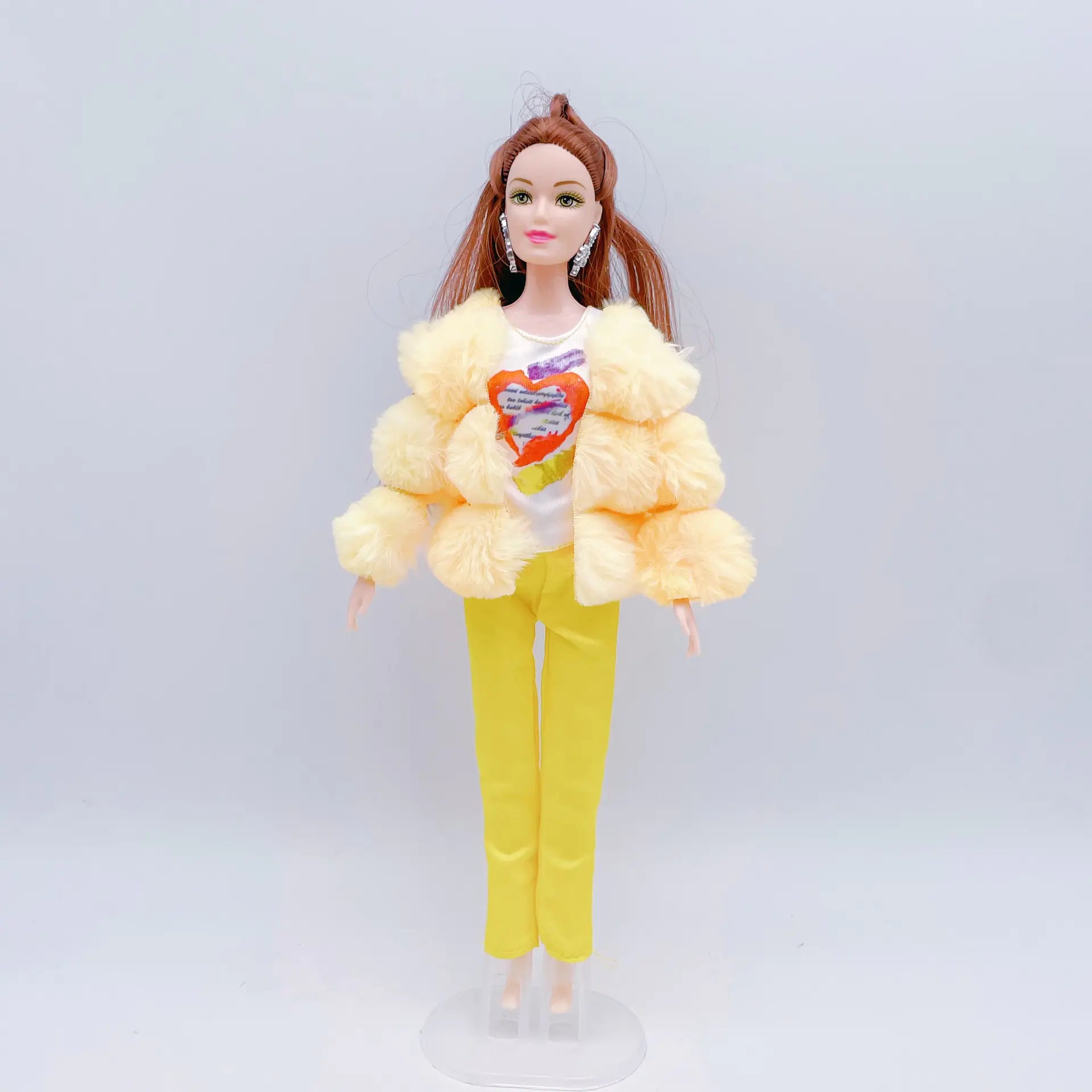 11 Inch Barbie Doll Clothes with Plush Short Coat Set