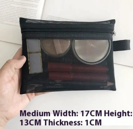 Portable Mini Mesh Makeup Bag