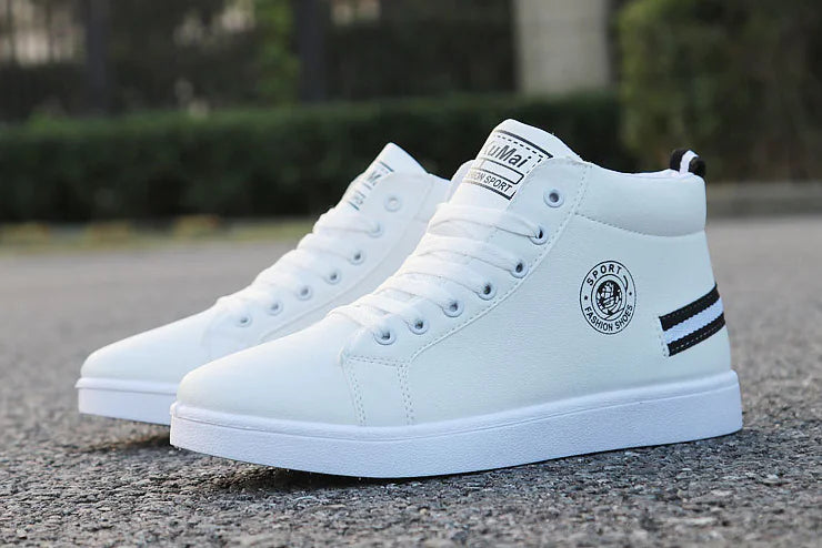 Trendy Casual High Top Sneakers - Korean British Style