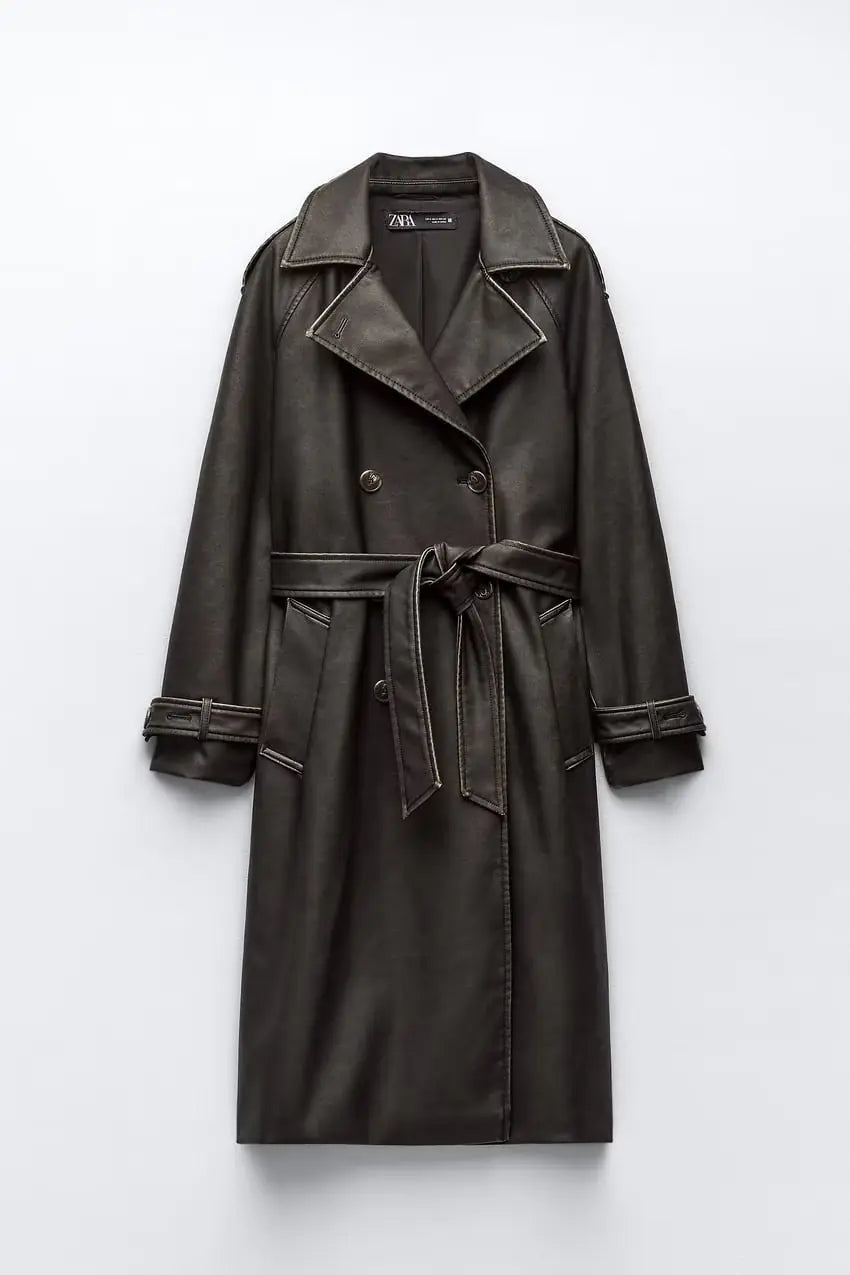 2023 Vintage Style Double-Breasted Trench Coat for Women