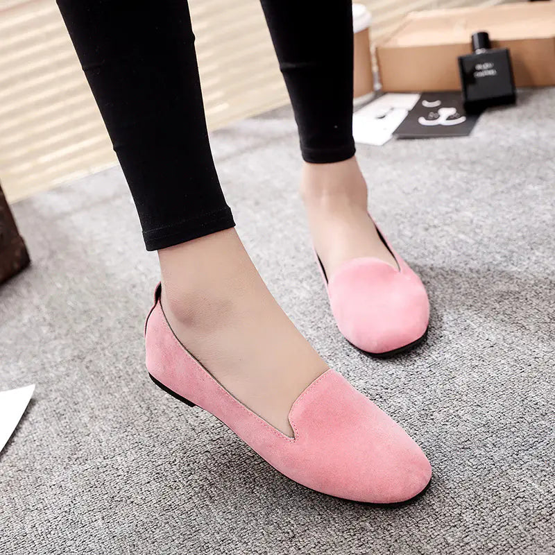 Flat Round-Toe Loafers - Casual Slip-On Shoes