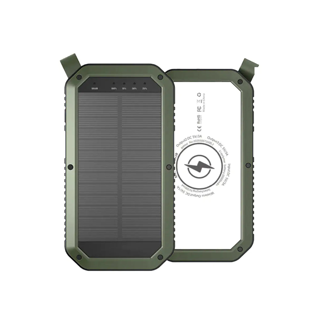 Sun Chaser Mini Solar Powered Wireless Phone Charger 10,000 mAh With LED Flood Light