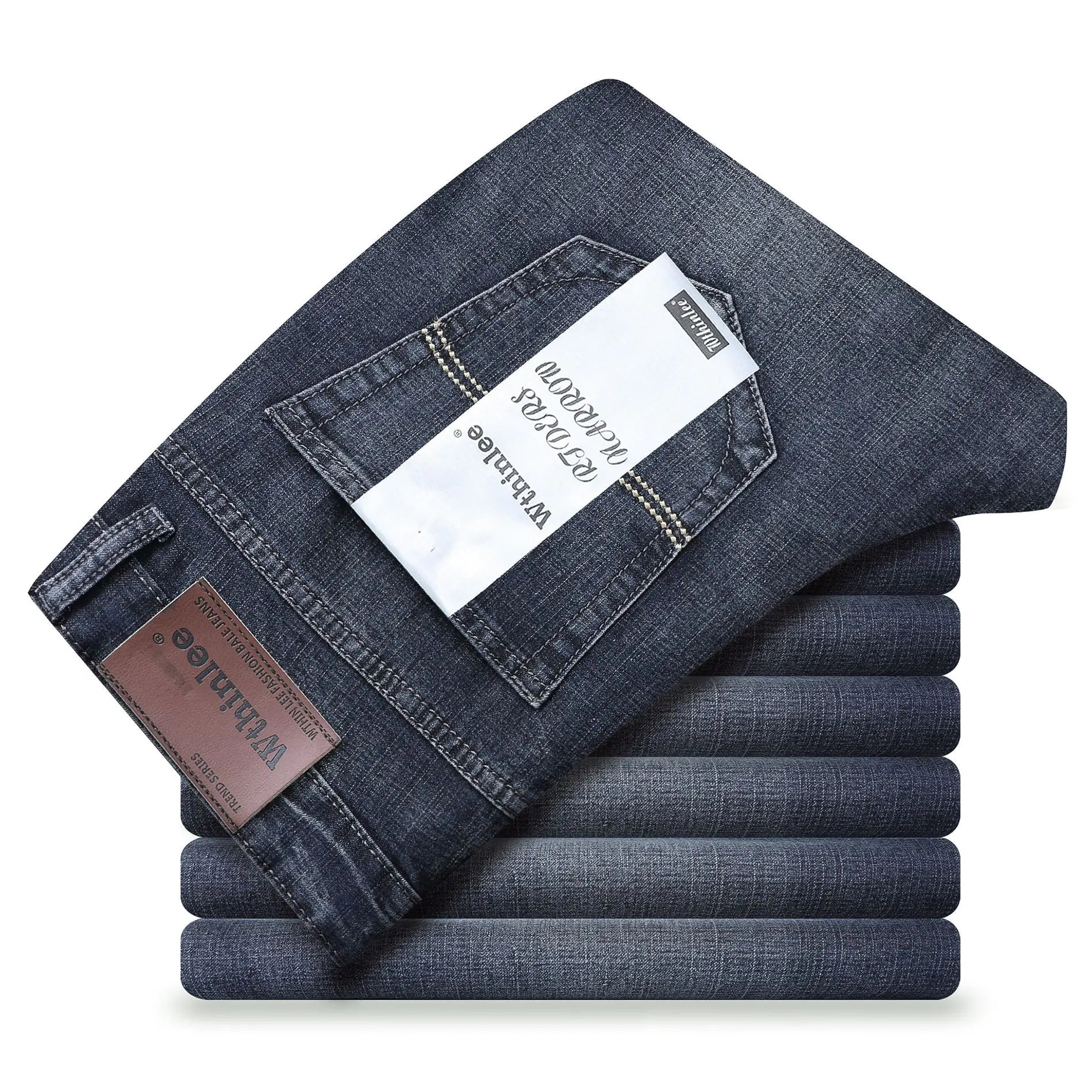 Wthinlee Men's Loose Fit Stretch Denim Business Pants