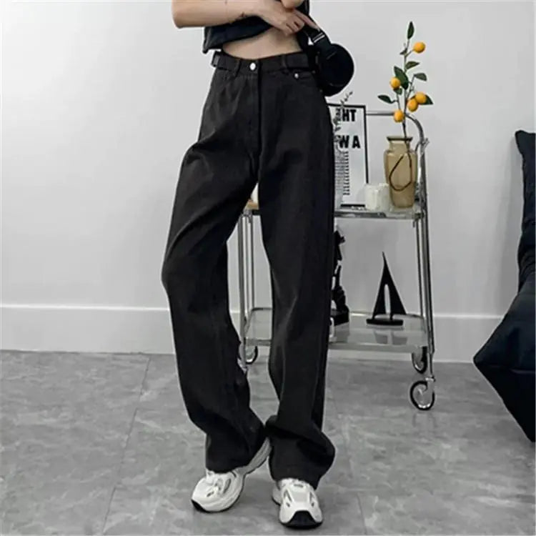 Adjustable Buckle Straight-Leg Loose Pants for Women