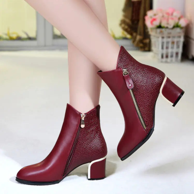New Women's High Heel Martin Boots with Thick Heels