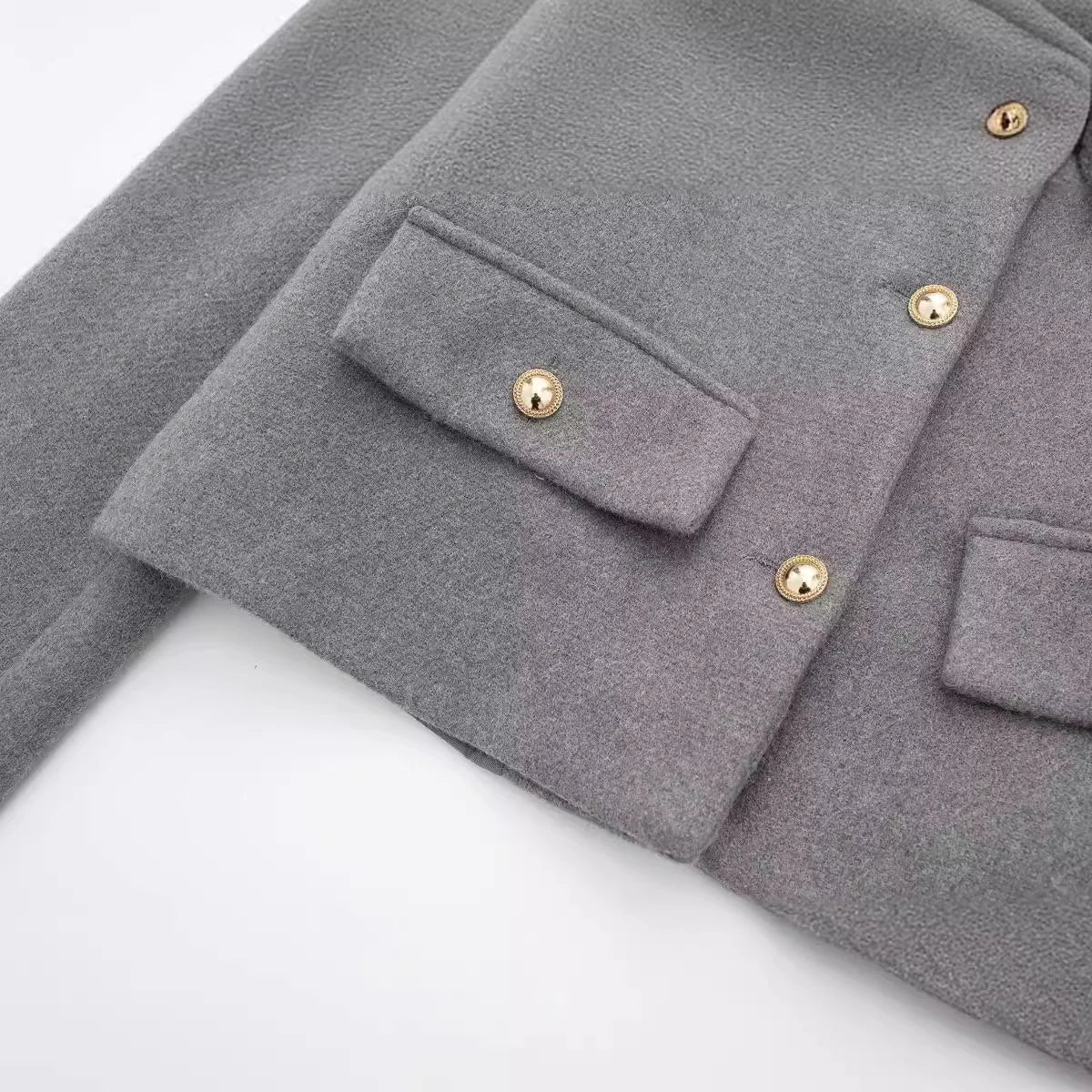 Fashion Casual Flip Trim Short Jacket for Women