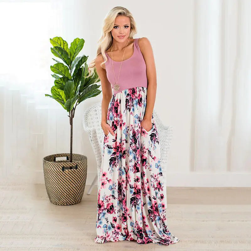 Mother-Daughter Matching Floral Maxi Dress Set