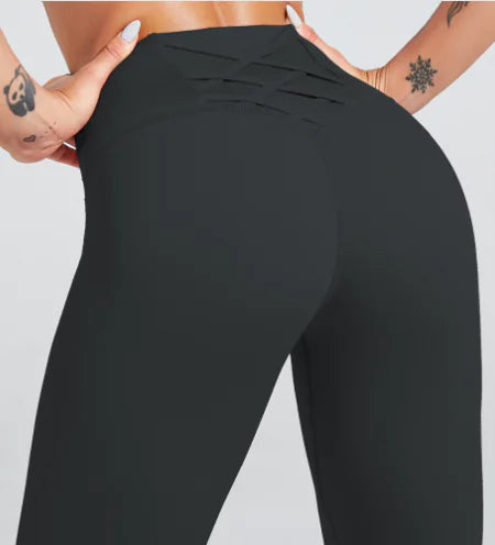 High-Waisted Butt-Lifting Mesh Yoga Pants for Women