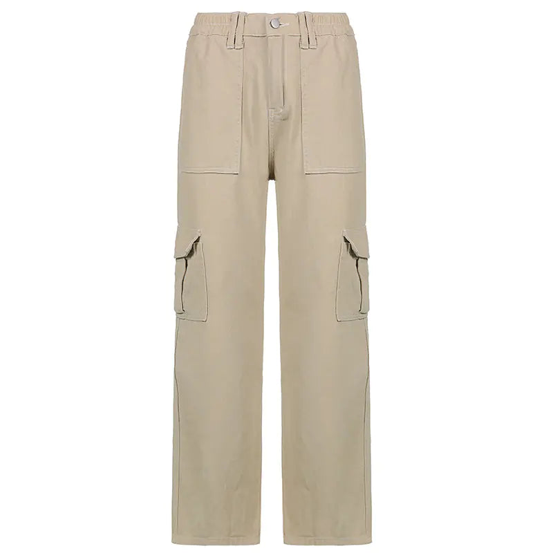 Wide Leg Cargo Pants for Women with Pockets